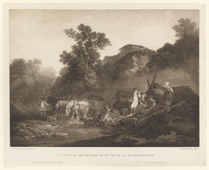 Dělníci odpočívající v uhelném dole Cumberland Pohled na Black-Lead Mine, v Cumberland (název na objektu) od Maria Catharina Prestel