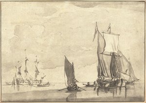 Přímořská krajina od Maria Catharina Prestel after Willem van de Velde the Younger