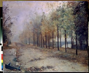 Podzim (podzim). Obraz Marie Konstantinovny Bashkirtseva (1860-1884). Olej na plátně, 97 x 117 cm, 1883. Ruské umění, krajina 19. století. Státní ruské muzeum, Petrohrad.