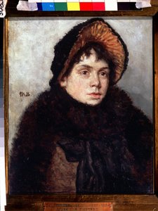 Autoportrét. Obraz Marie Konstantinovny Bashkirtseva (1860-1884). Olej na plátně, 35 x 27 cm. Ruské umění 19. století. Státní Treťjakovská galerie, Moskva.