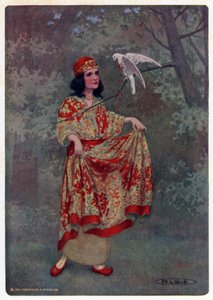 Chaucerovy Canterbury Tales: Canace and the Falcon (barevné lito)