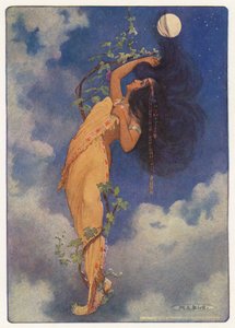Ilustrace k Longfellowově knize Hiawatha (barevná litografie)