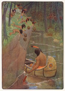 Ilustrace k Longfellowově knize Hiawatha (barevná litografie) od Maria Louise Kirk