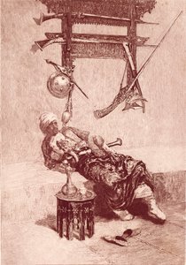 Moor of Tanger (rytina) od Mariano (after) Fortuny