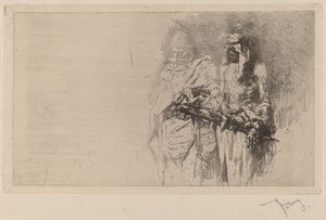 Croquis (dvě arabské figury) od Marià Fortuny