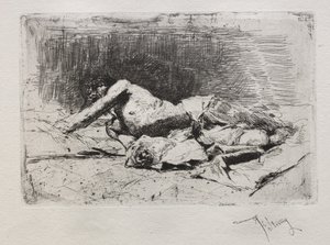 Muž válcování hlíny. od Mariano José María Bernardo Fortuny y Carbó