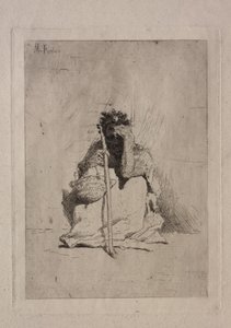 Sedící žebrák. od Mariano José María Bernardo Fortuny y Carbó