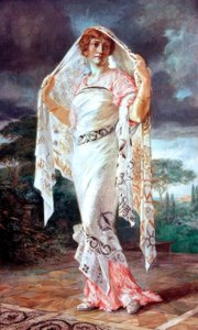 Portrét Henriette Fortuny v pompejském hávu