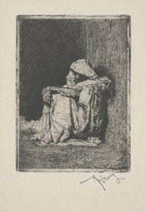 Sedící Arab, nebo Arabe assise od Mariano José María Bernardo Fortuny y Carbó