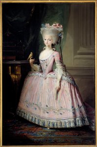 Portrét v nohách Carlota Joaquina (1775-1830) Infante of Spanish and Queen of Portugal Malba Mariano Maella (1739-1819) (např.) 18. století Sun. 1,77x1,16 m Madrid, Muzeum Prado - Celovečerní portrét Carloty Joaquiny (1775-1830) Infanta of od Mariano Salvador de Maella