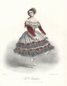 Belgická baletní tanečnice Adeline Plunkett v La Manola de la Favorite, c1860 (barva litho)