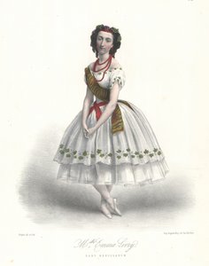 Francouzská baletka Emma Livry v baletu Feliciena Davida Herculanum v pařížské opeře