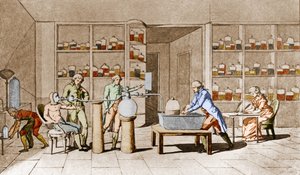 Antoine Laurent de Lavoisier (1743-1794), francouzský chemik, má zkušenosti s dýcháním člověka v klidu. Z kresby Mme Lavoisier. Paříž 18. století. Leemage kolekce od Marie Anne Pierrette Lavoisier