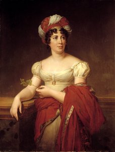 Portrét Germaine Neckerové, baronky ze Stael Holstein zvané Madame de Stael (1766-1817), švýcarské spisovatelky a esejistky. Obraz Marie Eleonore Godefroid (1778-1849) od Marie Eleonore Godefroid