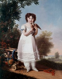 Portrét v nohách Napoleone Elisy Bacciochi, princezny z Piombina (dcery Elisy Bonaparte a prince Felixe Bacciochiho) (budoucí hraběnka Camerata) (1806-1869) Obraz Marie Guilhelmine Benoist (1768-1826) 1810 Sun. 1,46x1,14m