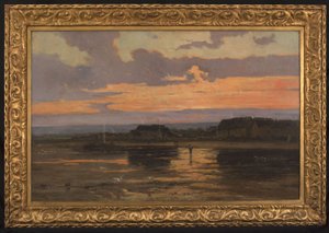 Večerní samota: (olej na plátně): Morsalines (Manche), asi 1887 (olej na plátně) od Marie Joseph Leon Clavel Iwill