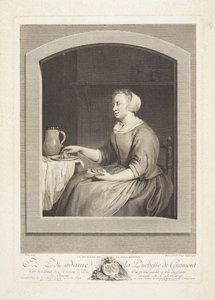 Holanďanka, která snídá, při pohledu z okna od Marie Louise Adélaïde Boizot
