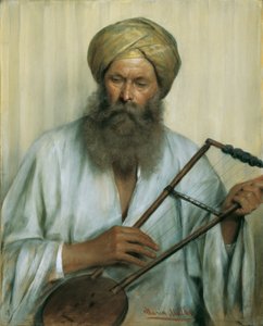 Orientální v bílém kaftanu a žlutém turbanu od Marie Müller