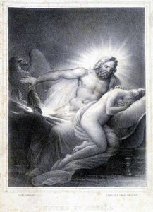 Jupiter a Semele. Litografie od Coupon de Couprie v roce 1826. od Marie Philippe Coupin de la Couperin