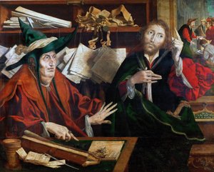 La parabole du gerant malhonnete - Podobenství o nespravedlivém správci, Reymerswaele, Marinus Claesz, van (asi 1490-po 1567). Olej na dřevě, cca 1540. Rozměr: 77 x 96,5 cm. Uměleckohistorické muzeum, Vienne