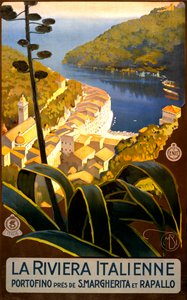 Cestovní plakát Italské riviéry, kolem roku 1920 (litho)