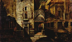 Roh v Benátkách, Mario de Maria, pseudonym Marius Pictor (1852-1924), olej na panelu, 39,5 x 66,5 cm od Mario de (1852 1924) Maria
