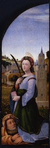 Triptych: Svatá Barbora a její otec Dioskuros, 1500