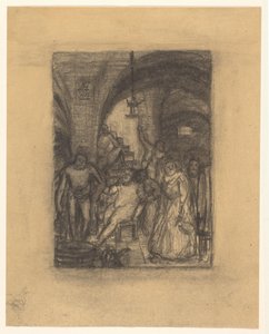 Setkání, možná Bacchanal, v klenuté místnosti od Marius Holleman (signed by artist)