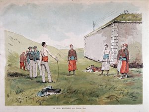 Vojenský souboj - akvarel od Mariuse Roye, Musee Carnavalet od Marius Roy