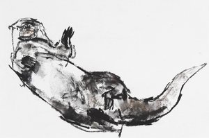 Ahoj (charcoal and conte na papíře) od Mark Adlington