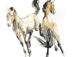 Horsing, 2013 (akvarel a pigment na papíře)