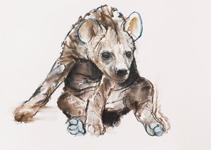Hyaena Pup (hlavou dolů), 2019 od Mark Adlington