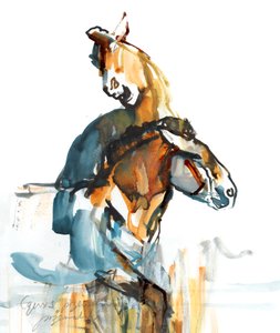 Paleolit (Przewalski), 2013 (senelierská tuš, akvarel a kvaš) od Mark Adlington