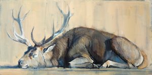 Stag, 2014, (0il na plátně) od Mark Adlington