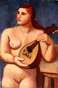 Nahá s mandolínou