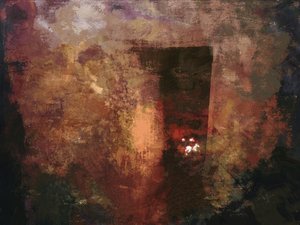 Série irských chalup - přední dveře/růžová stěna s ohništěm z trávy od Mark Gordon