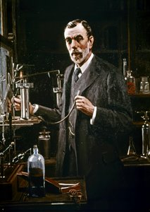 Sir William Ramsay ve své laboratoři od Mark Richard Milbanke