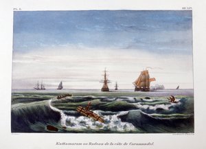 Vor u pobřeží Coromandel, Indie, 1828.