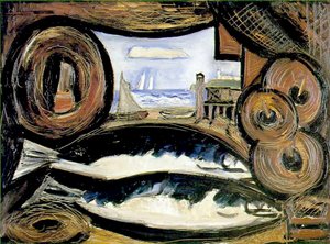 The Fish House, Nová Anglie, 1934 od Marsden Hartley