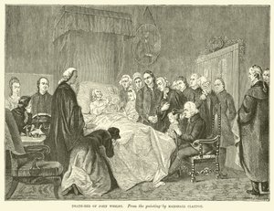 Smrtelná postel Johna Wesleyho (rytina) od Marshall (after) Claxton