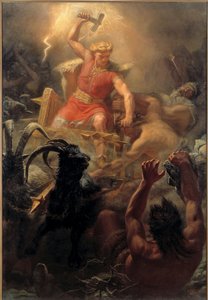 Le combat de Thor (Tor) avec les Geants - Thorův boj s obry - Winge, Marten Eskil (1825-1896) - 1872 - Olej na plátně - 484x333 - Nationalmuseum Stockholm