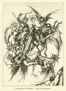 Pokušení svatého Antonína (rytina) od Martin (after) Schongauer