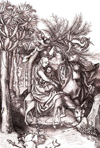 Lento Egyptiin, Pyhä perhe od Martin (after) Schongauer