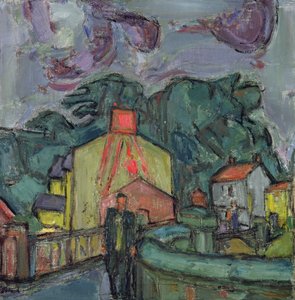 Velšská vesnice (olej na plátně) od Martin Bloch