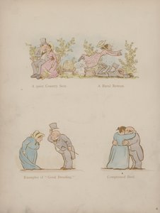 Stránka z Humours of Cynicus (barevná rytina)