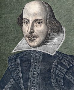 Portrét Williama Shakespeara (1564 - 1616). od Martin Droeshout