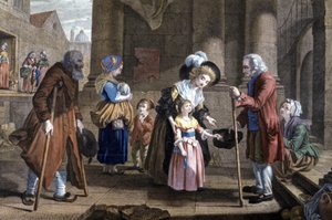 Lekce lidskosti. Výchova mladé dívky, asi 1790 (rytina) od Martin Drölling