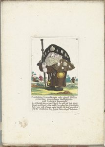 De dwerg Bartholdus Gursalkawiz jako pelgrim uit Compostella, cca 1710 Bartholdus Gursalkawiz, narozený v Groß Pohlen, nehodný lesní bratr z Galície (titul na předmětu) Il Callotto resurcitato aneb Nově zařízený malý kabinet (série