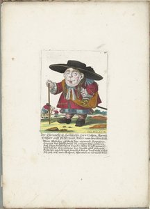 De dwerg Crispin Skarnitz, asi 1710 Ehrnveste a Hochweiße Herr Crispin, dědičný pán Skarnitz auff Pfeffermühl, rytíř braitten huth (titul na předmětu) Il Callotto resurcitato aneb nově zařízený malý kabinet (název série)