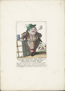 Dwerg Dan Hagel jako holandský lodník, kolem roku 1710 Dan Hagel, batávský lodník a dvojnásobný mistr obyčejného sekání tupou čepelí (titul na předmětu) Il Callotto resurcitato aneb Nově zařízená trpasličí kabina
